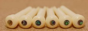 Fossil Mammoth Ivory and bone guitar bridge pins
